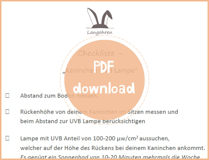 Checkliste UVB Lampe Kaninchen download